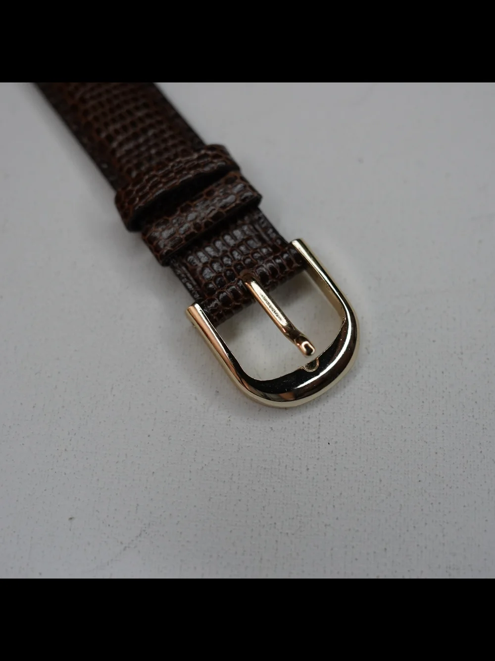Original Seiko Japan Z CALF 18mm Brown Lizard-Embossed Leather Strap Buckle